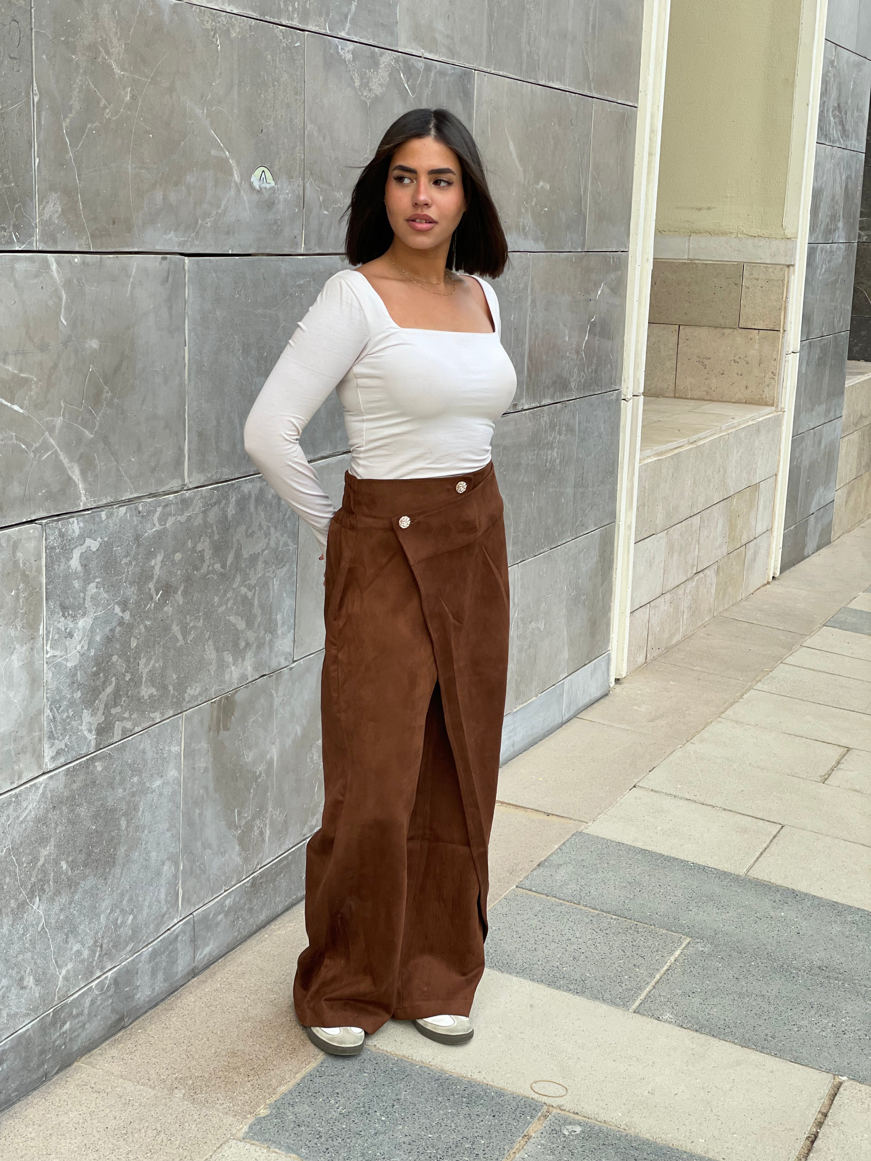 The Suede Wrap Pant