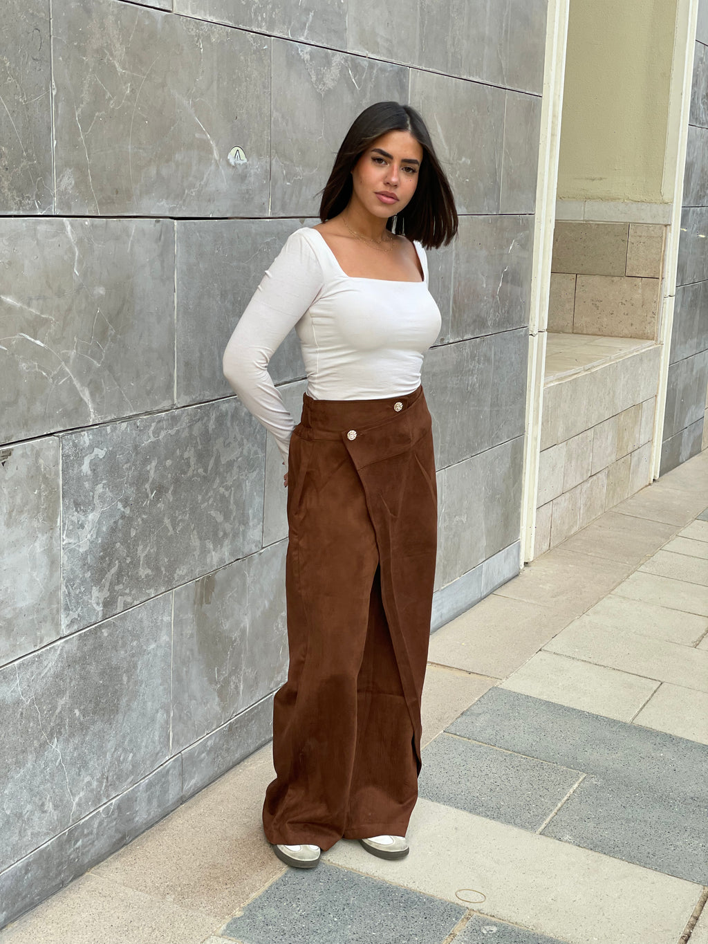 The Suede Wrap Pant
