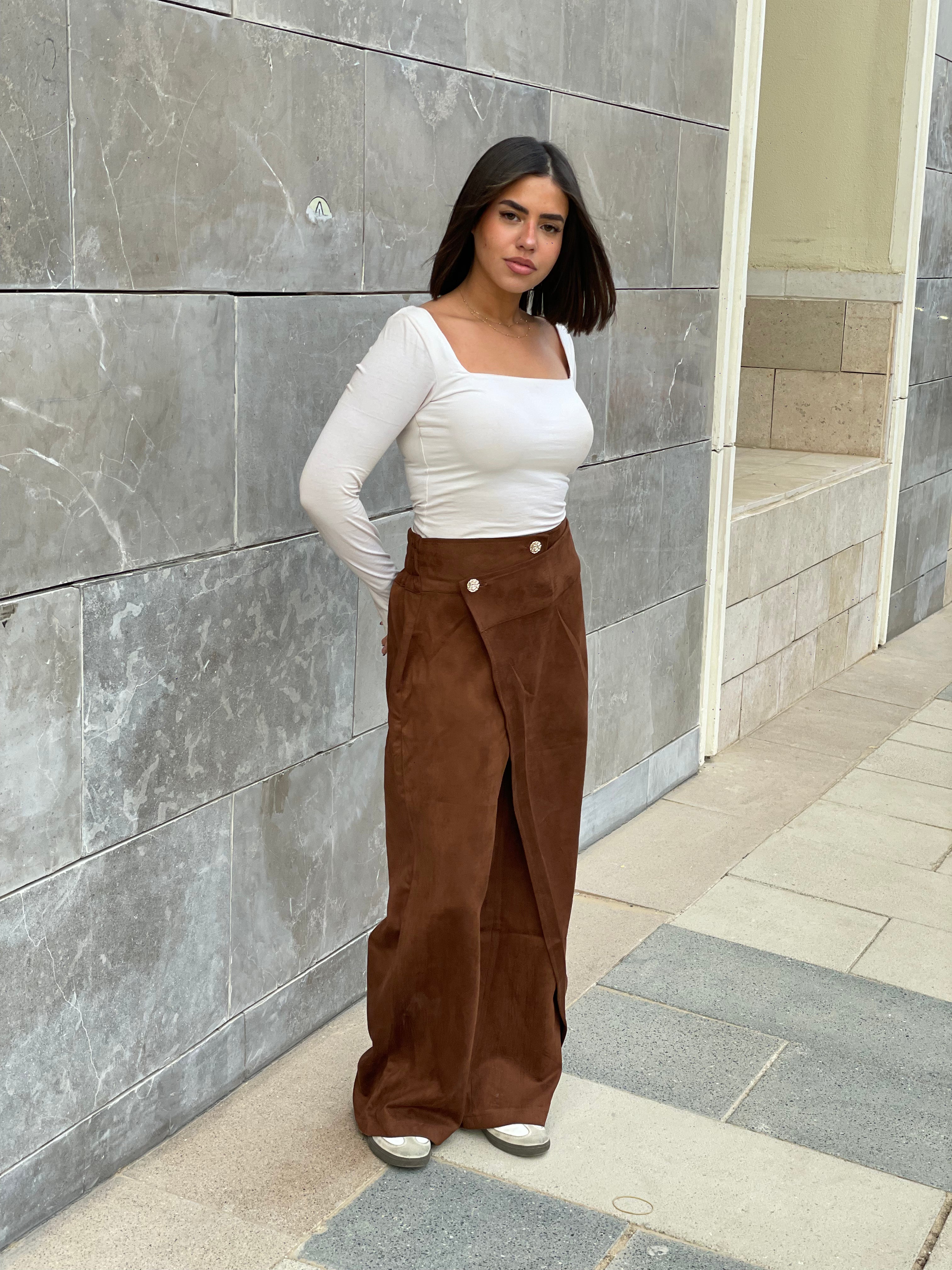 The Suede Wrap Pant
