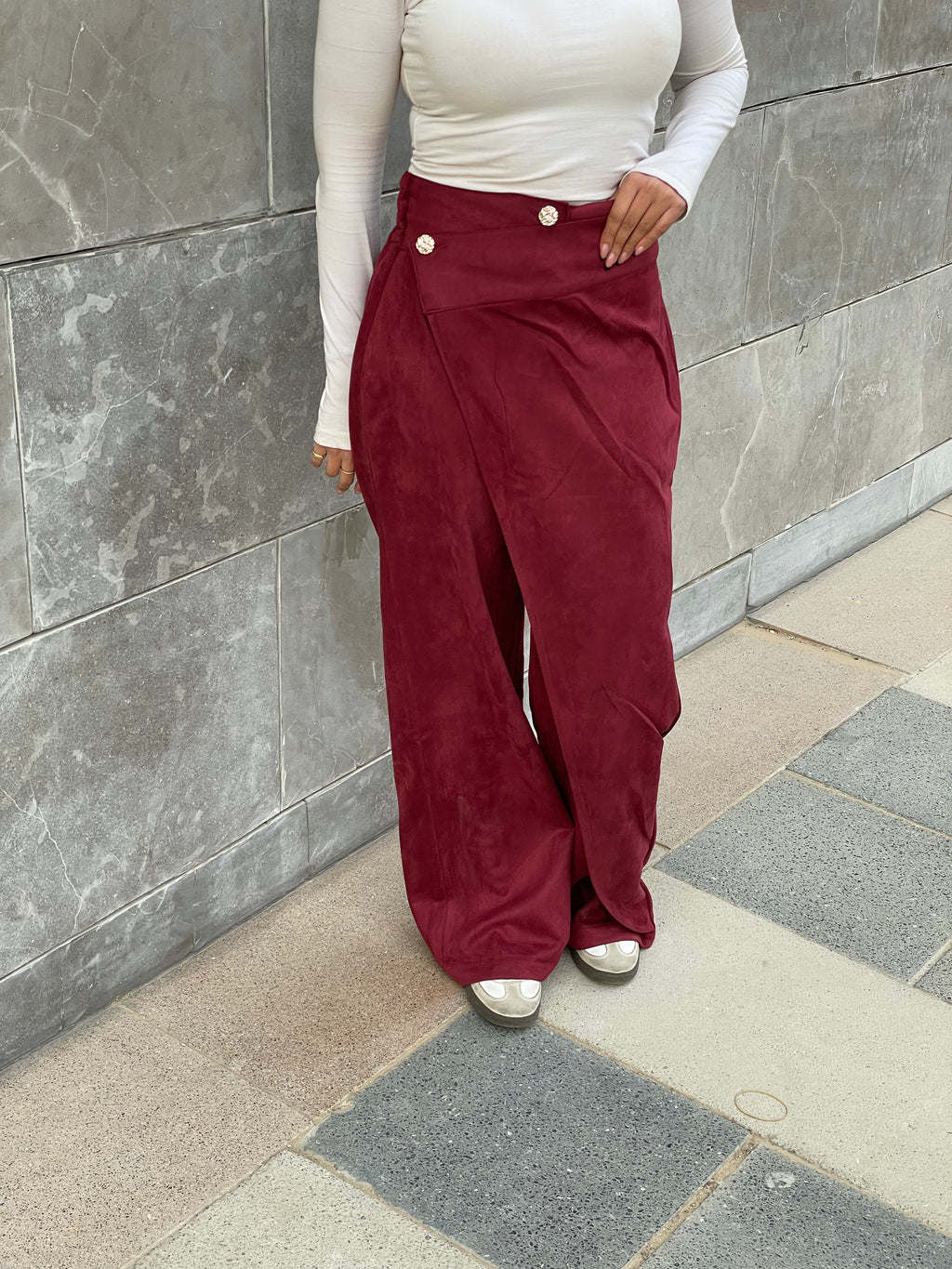 The Suede Wrap Pant