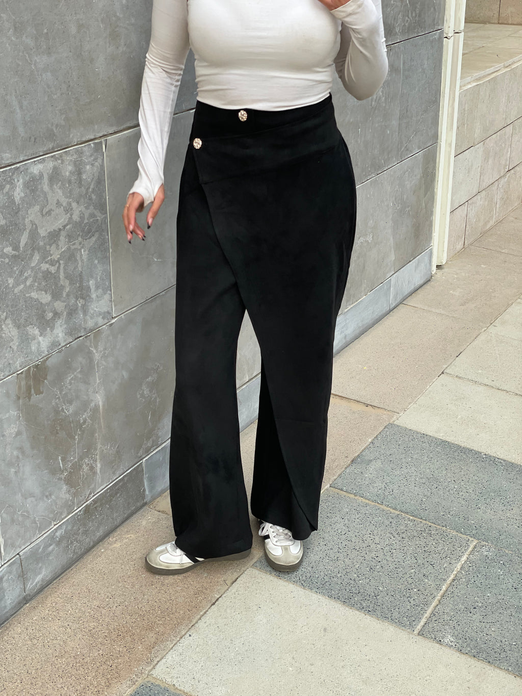 The Suede Wrap Pant