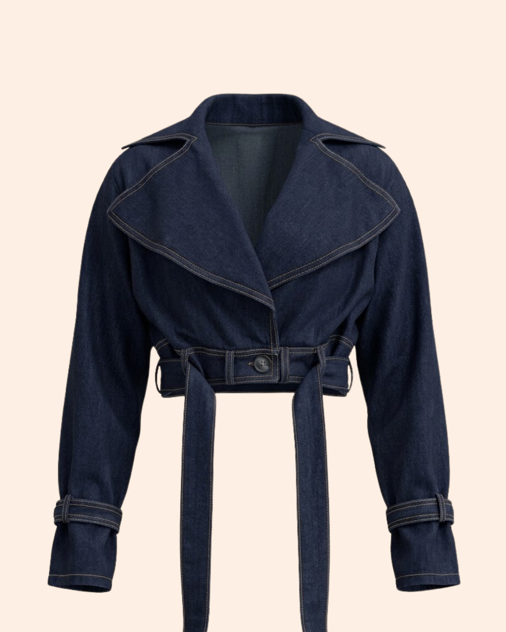 توب قصير من الجينز بلفّة