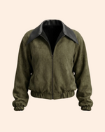Reversible Leather-Collar Bomber