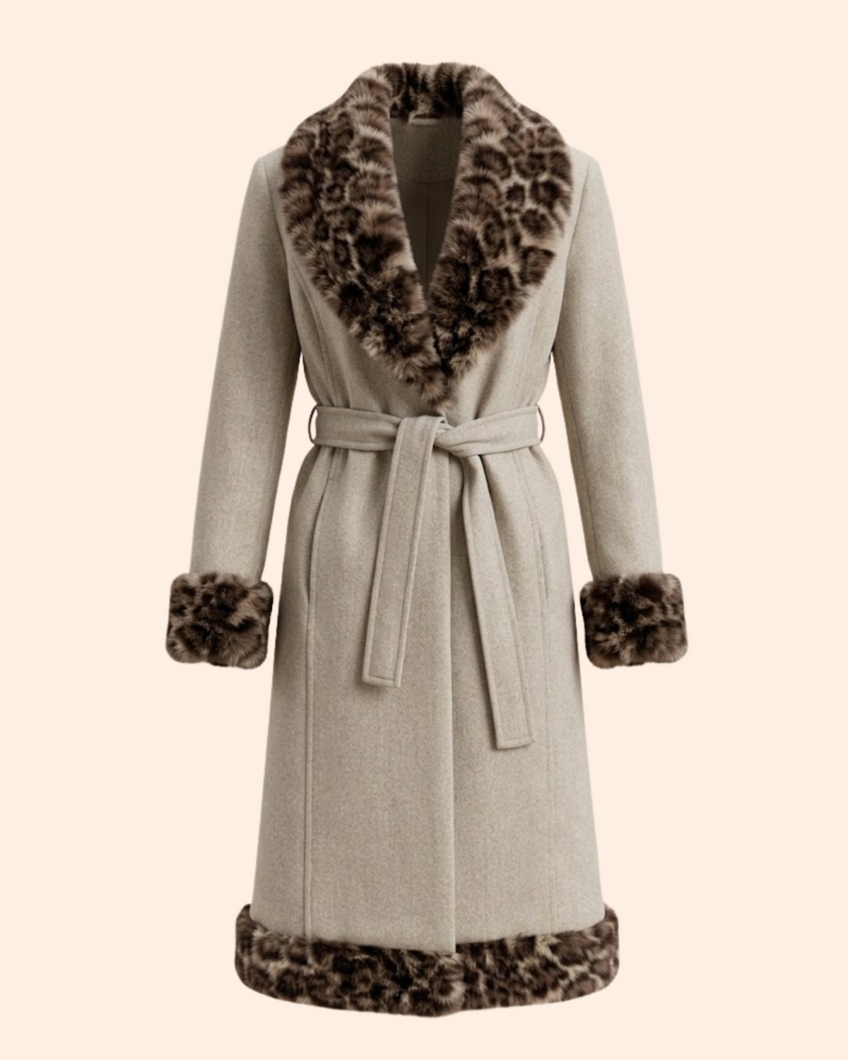 The Luxe Leopard-Trim Coat