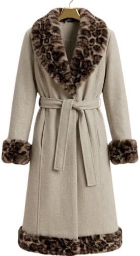 The Luxe Leopard-Trim Coat